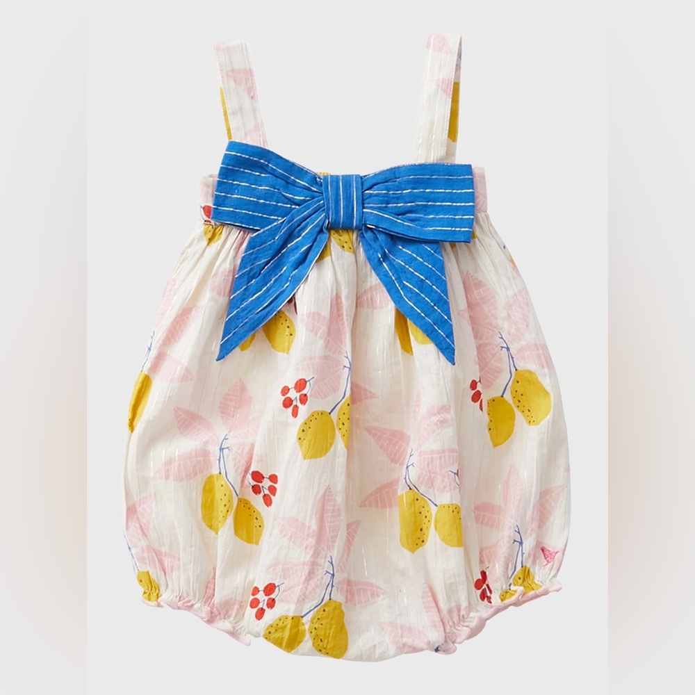 Baby Girls spring bubble sun suit with bow 3-6m